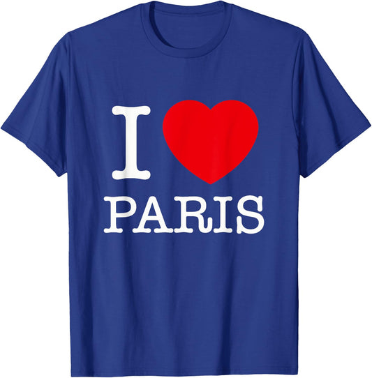 I Love Paris Graphic - Novelty & Cool Designs T-Shirt - T-Shirt | Royal