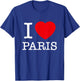 I Love Paris Graphic - Novelty & Cool Designs T-Shirt - T-Shirt | Royal