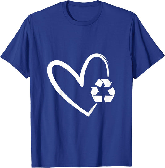 Kids Girls Earth Day Heart Recycle Sign Cute Happy Earth Day Kids T-Shirt - T-Shirt | Royal
