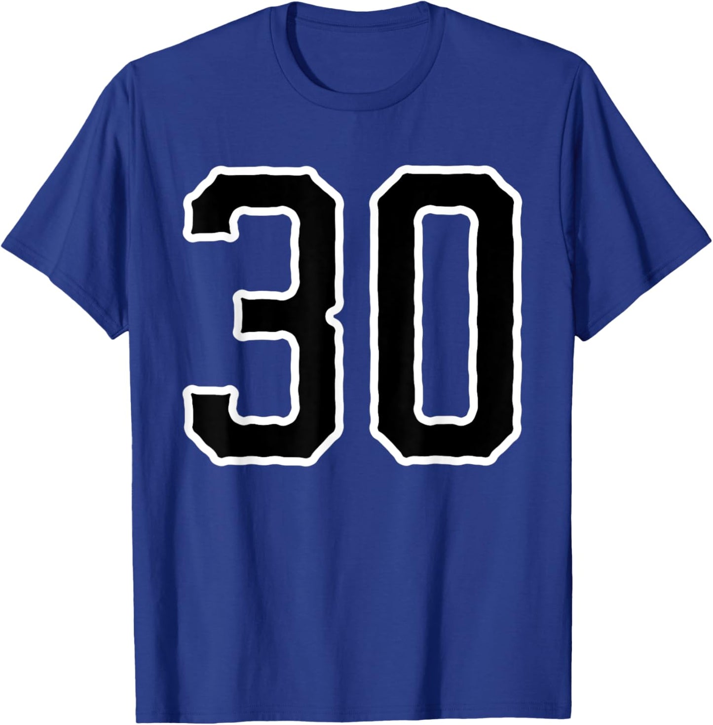 Jersey #30 White Black Sports Team Jersey Number 30 T-Shirt - T-Shirt | Royal