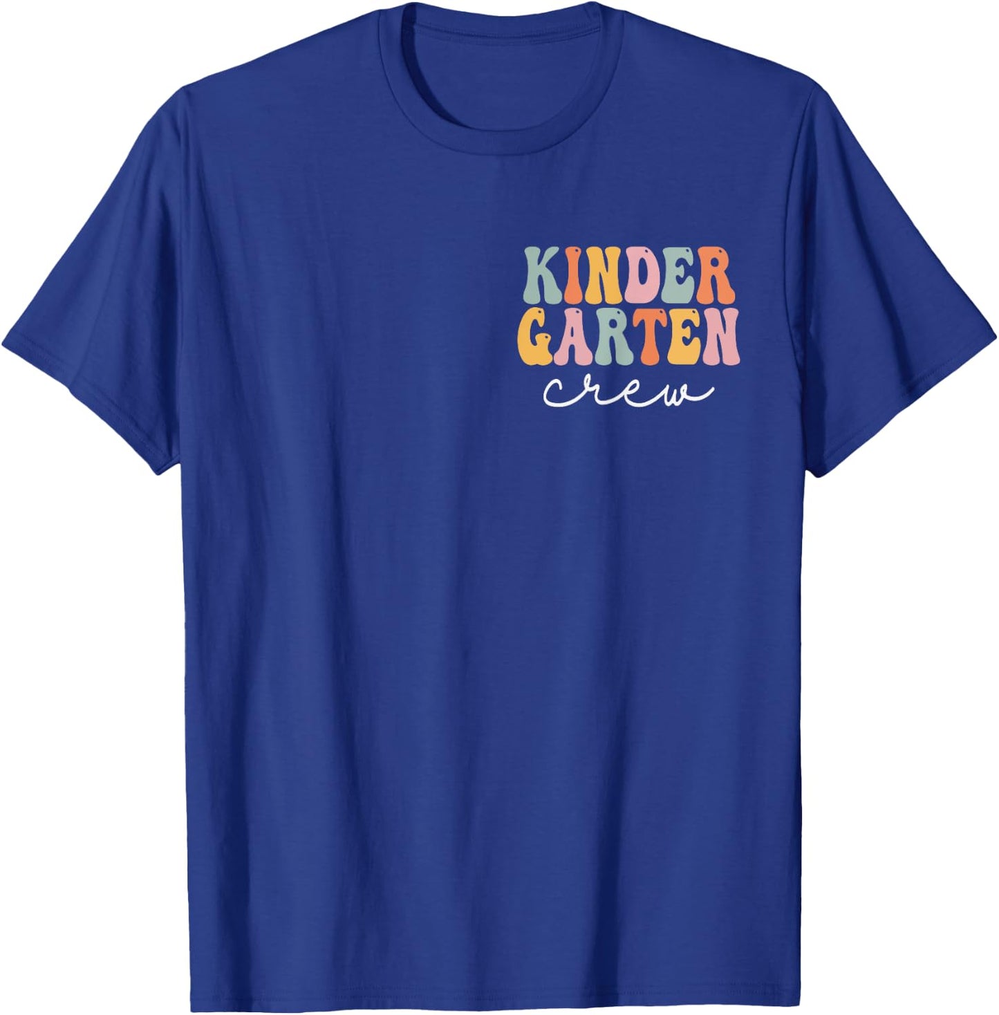 Kindergarten Crew Groovy Women First Day Of School T-Shirt - T-Shirt | Royal