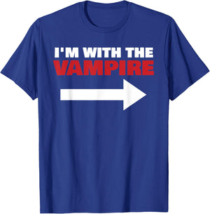 I'm With The Vampire Fun Matching Halloween Couple Costume T-Shirt - T-Shirt | Royal