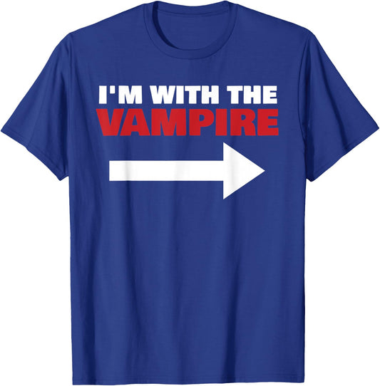 I'm With The Vampire Fun Matching Halloween Couple Costume T-Shirt - T-Shirt | Royal