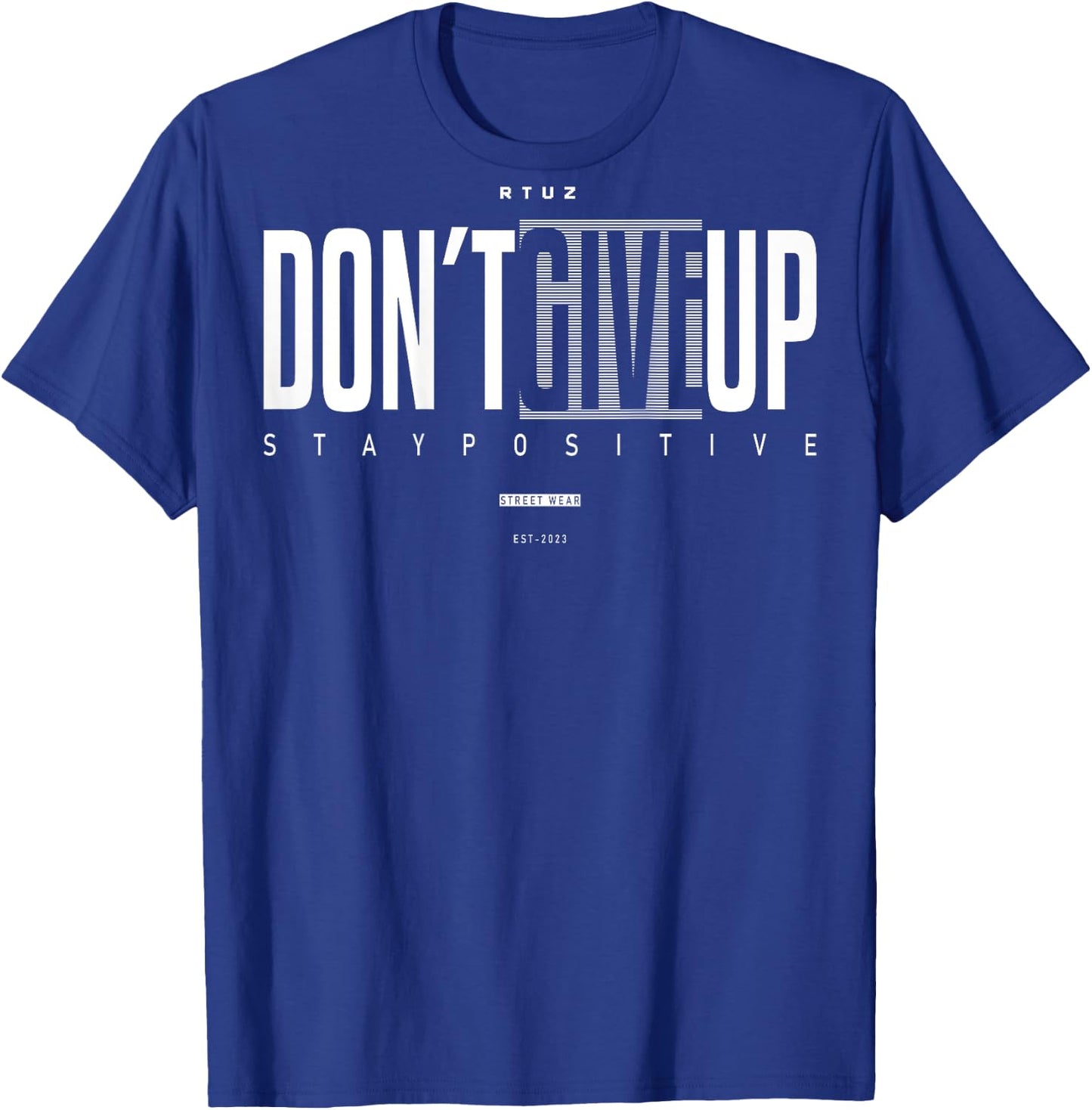 Fitness Quote Y2K Gym Training Back Print Yoga Sport Workout T-Shirt - T-Shirt | Royal