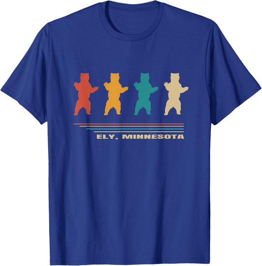 Ely Minnesota Vintage Bear MN Home State Hike Retro Camp 80s T-Shirt - T-Shirt | Royal