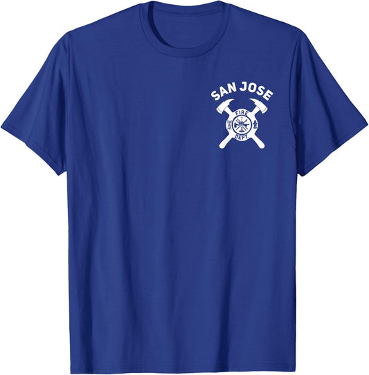 City Of San Jose Fire Department California Firefighter T-Shirt - T-Shirt | Royal