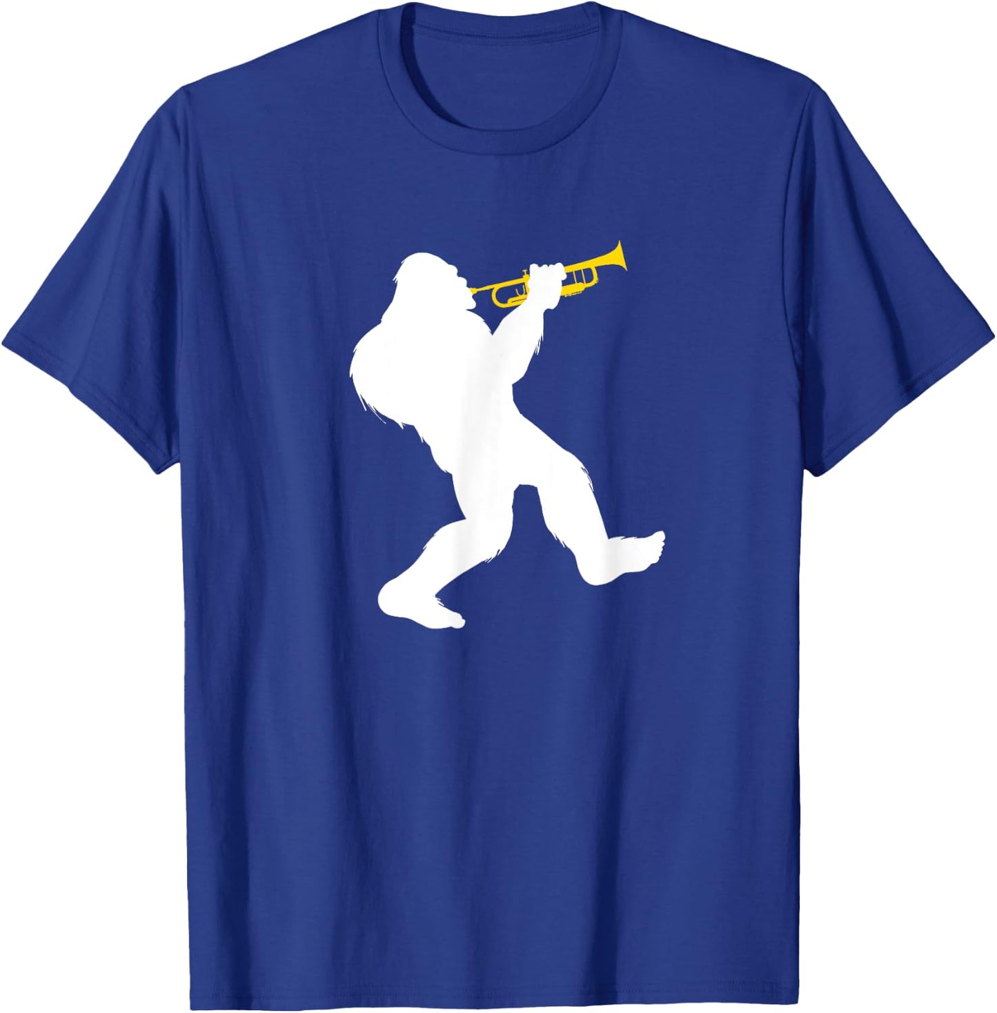 Bigfoot playing a trumpet T-Shirt - T-Shirt | Royal