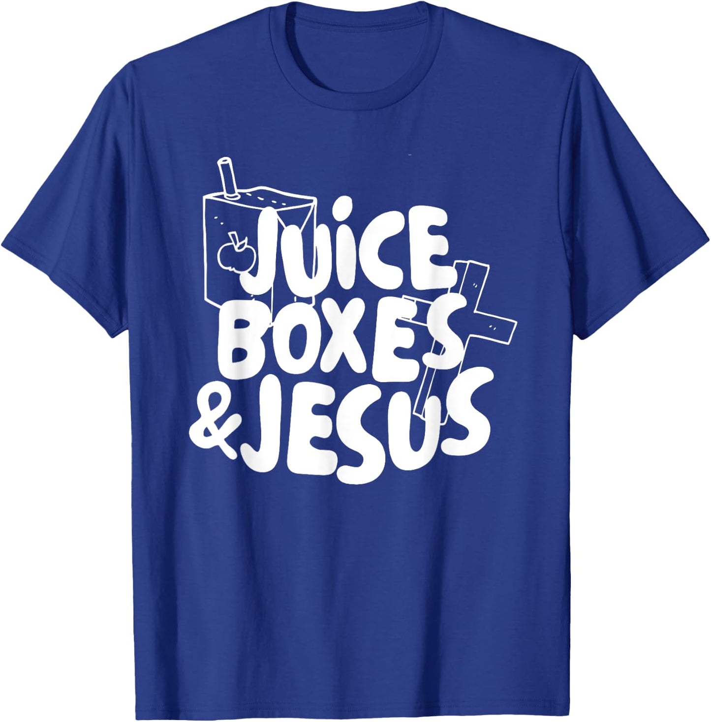 Juice Boxes and Jesus, Kids Religious T-Shirt - T-Shirt | Royal