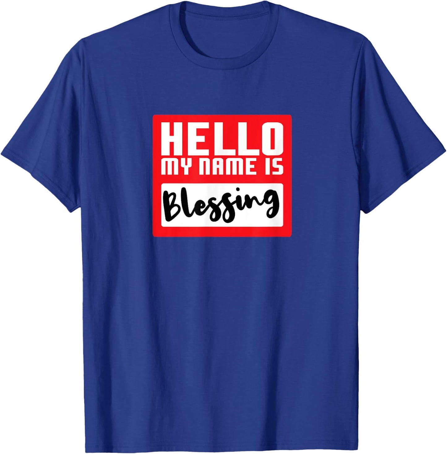 Hello My Name is Blessing in Disguise Funny Halloween Party T-Shirt - T-Shirt | Royal