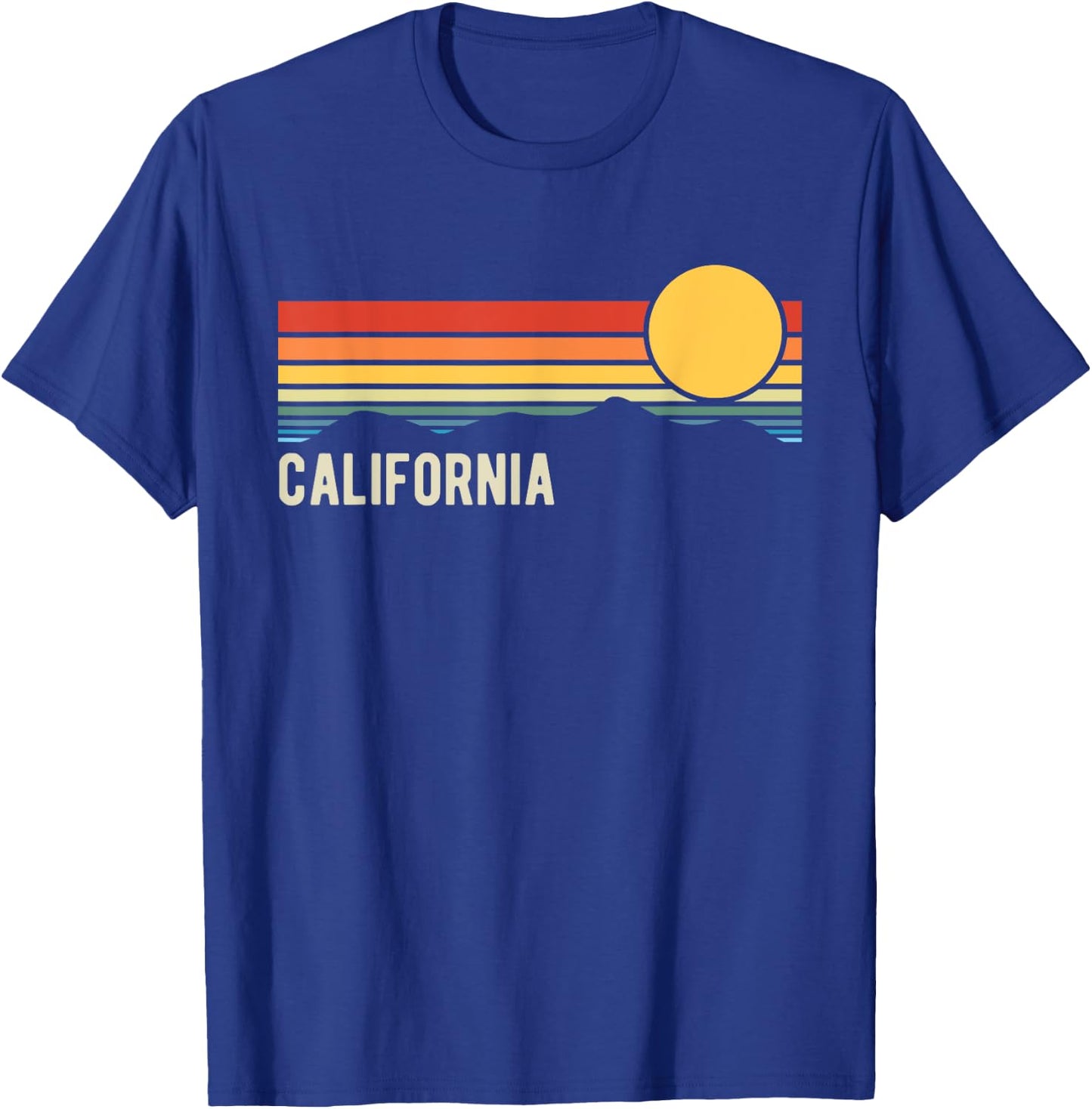 California USA Retro Sunset Style Design T-Shirt - T-Shirt | Royal
