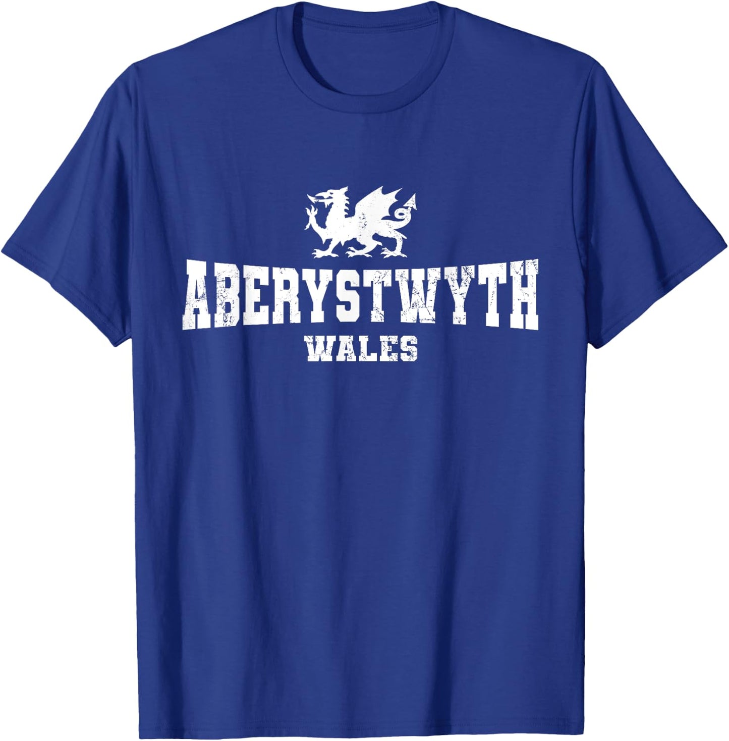 Aberystwyth Wales Welsh Dragon Flag Cymru T-Shirt - T-Shirt | Royal