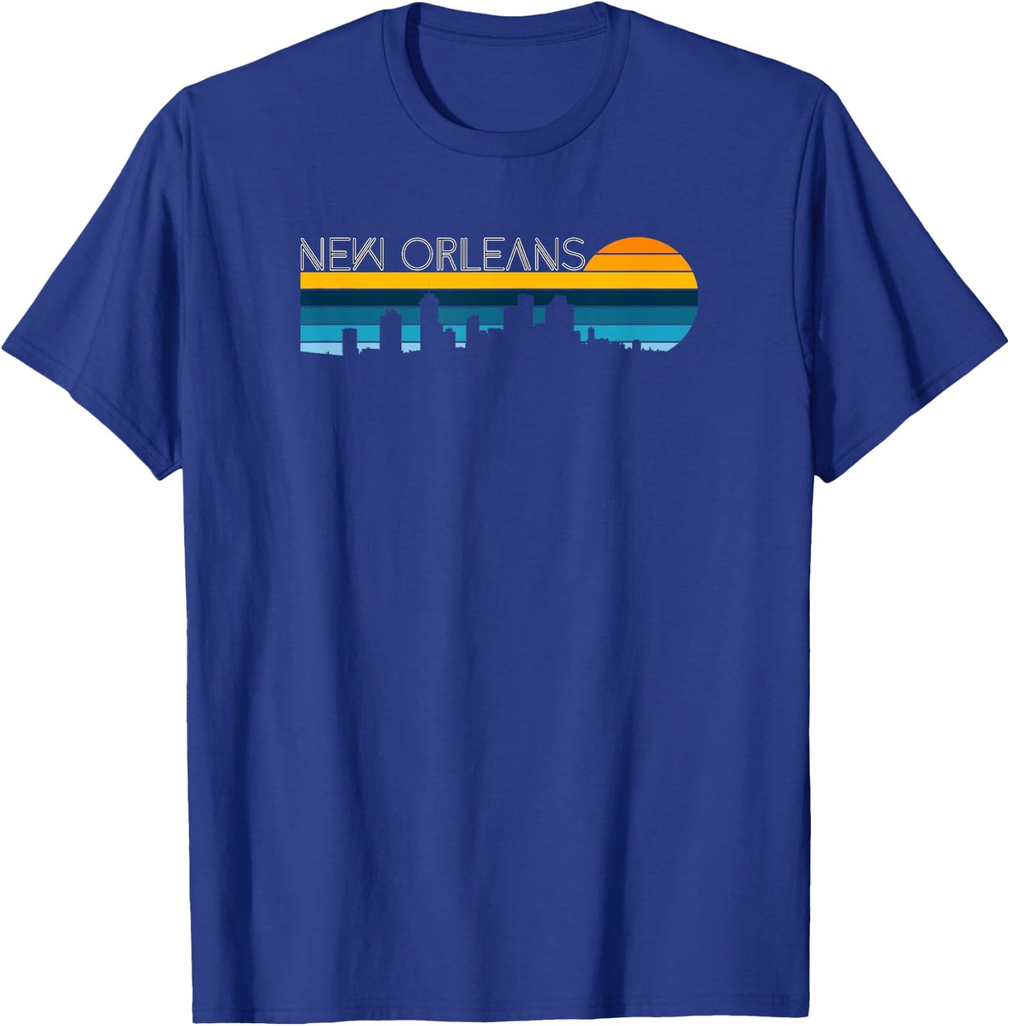 New Orleans Skyline - Vintage Retro Sunset New Orleans City T-Shirt - T-Shirt | Royal