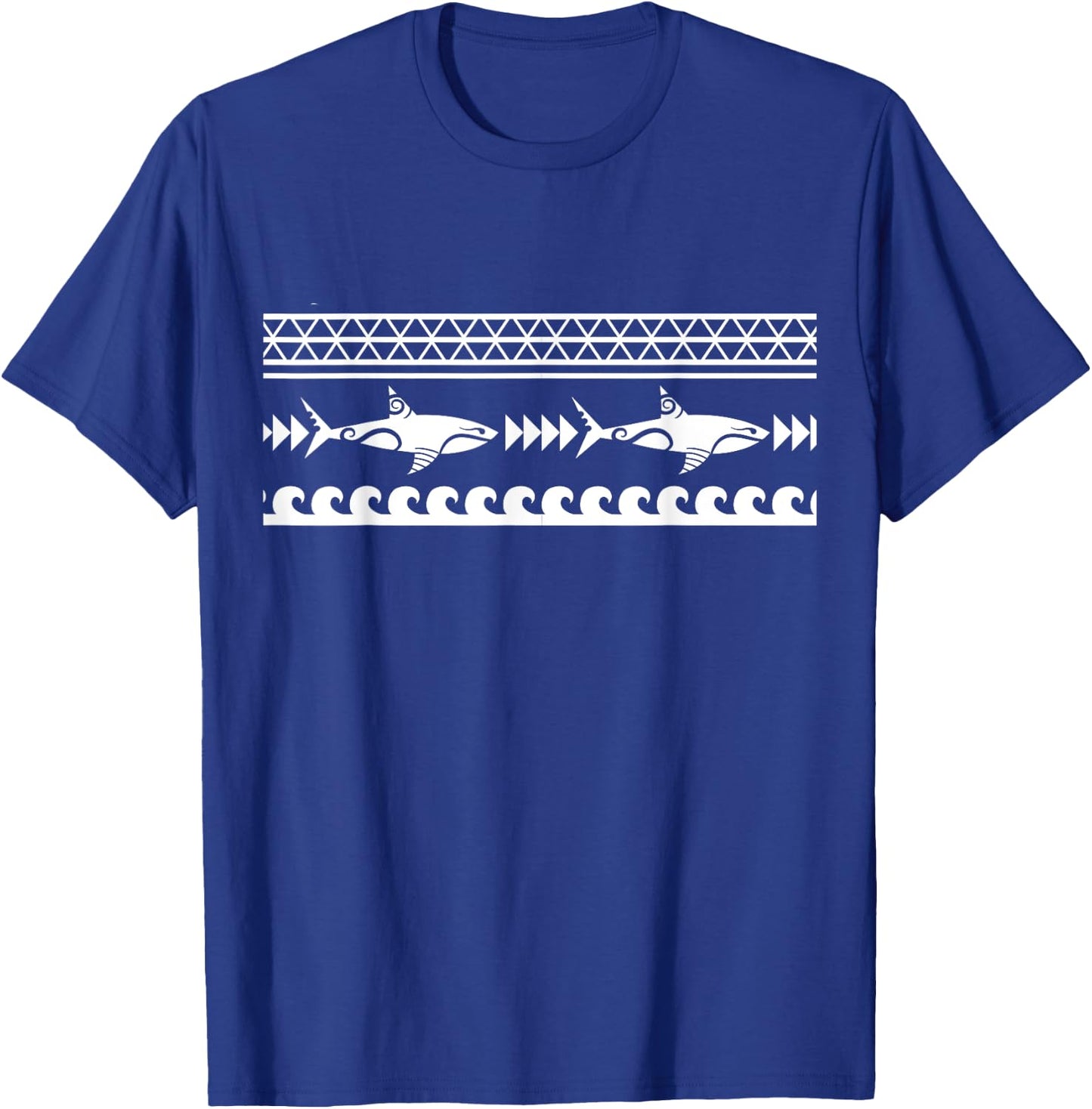 New Zealand Symbol Shark Pattern Culture Maori Tribal T-Shirt - T-Shirt | Royal