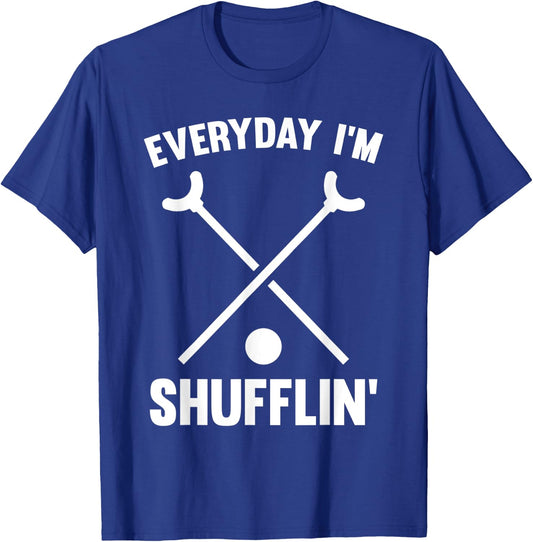 Funny Shuffleboard King Queen Player Everyday I'm Shufflin T-Shirt - T-Shirt | Royal