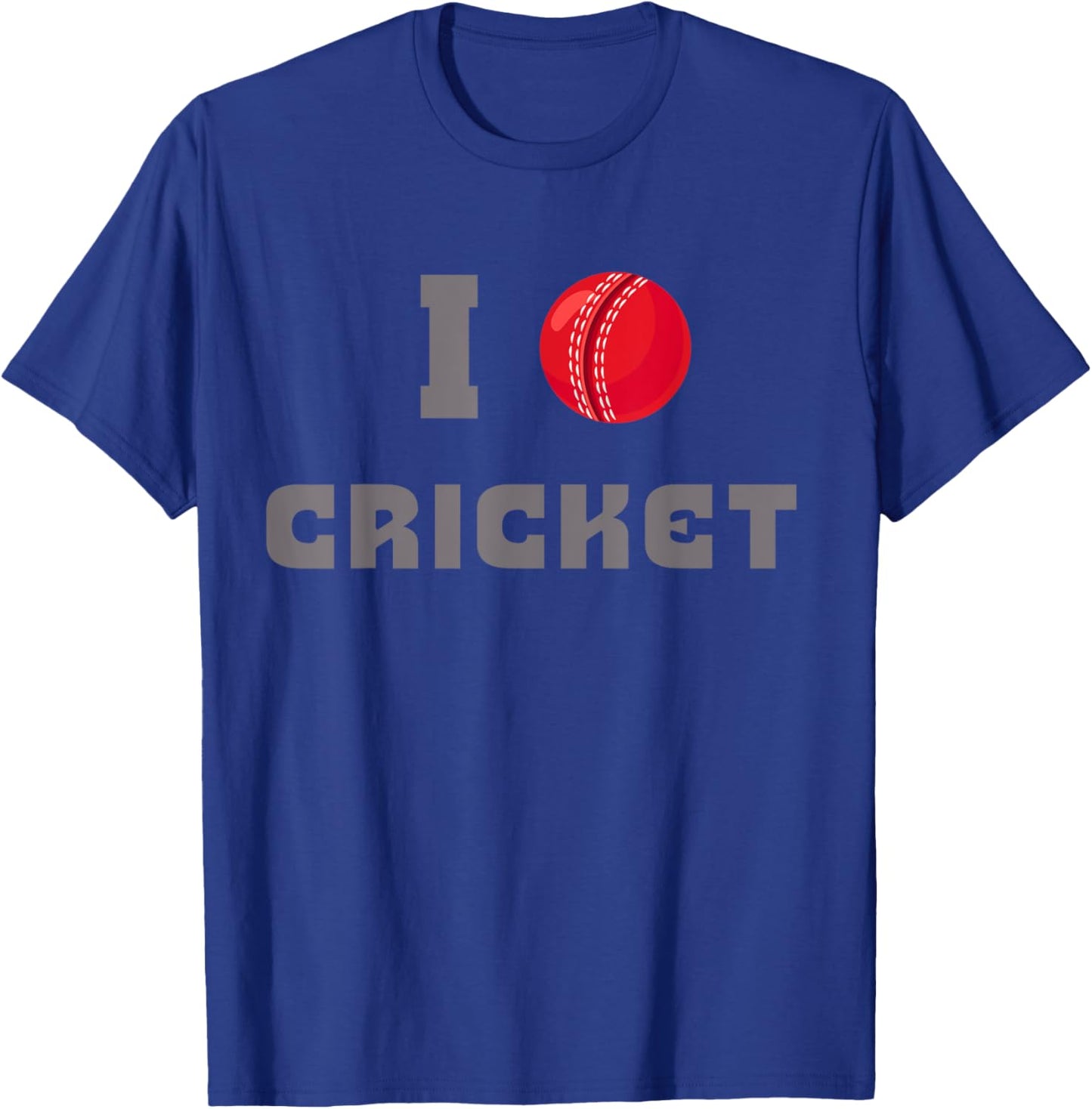 I Love Cricket Ball Cricketer Batsman Bowler Wicket Fielder T-Shirt - T-Shirt | Royal