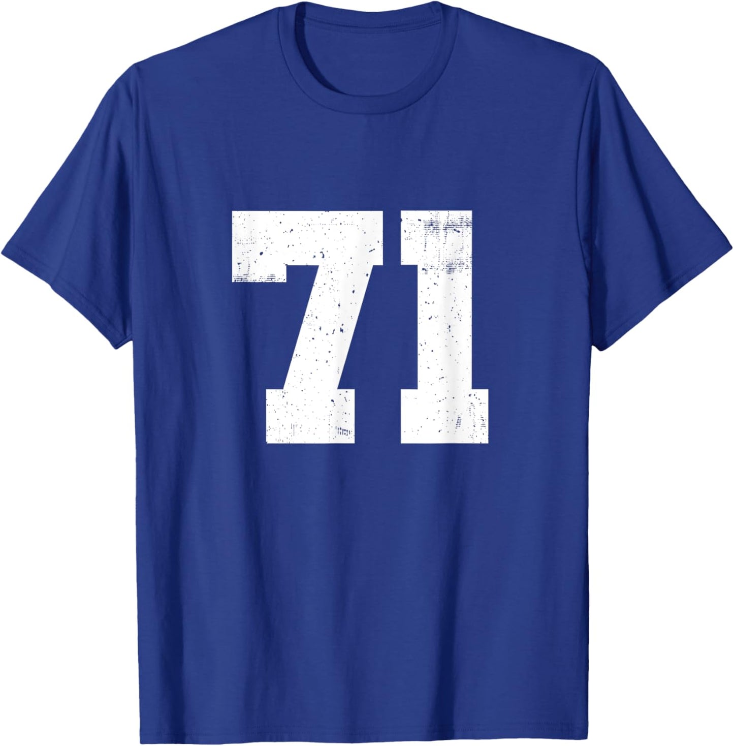 Retro Football Team Number 71 American Rugby Team Numbered T-Shirt - T-Shirt | Royal