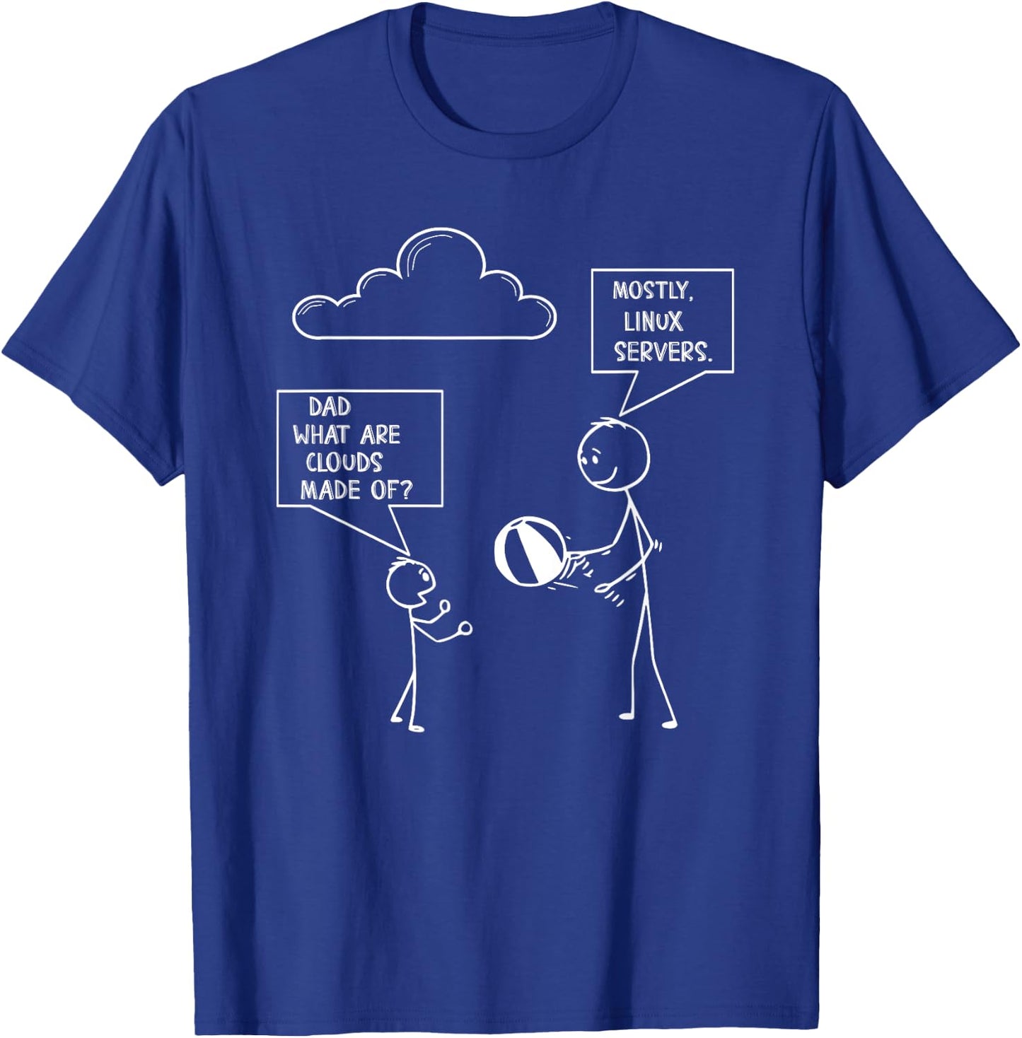 Funny programmer coder joke clouds made of linux servers T-Shirt - T-Shirt | Royal