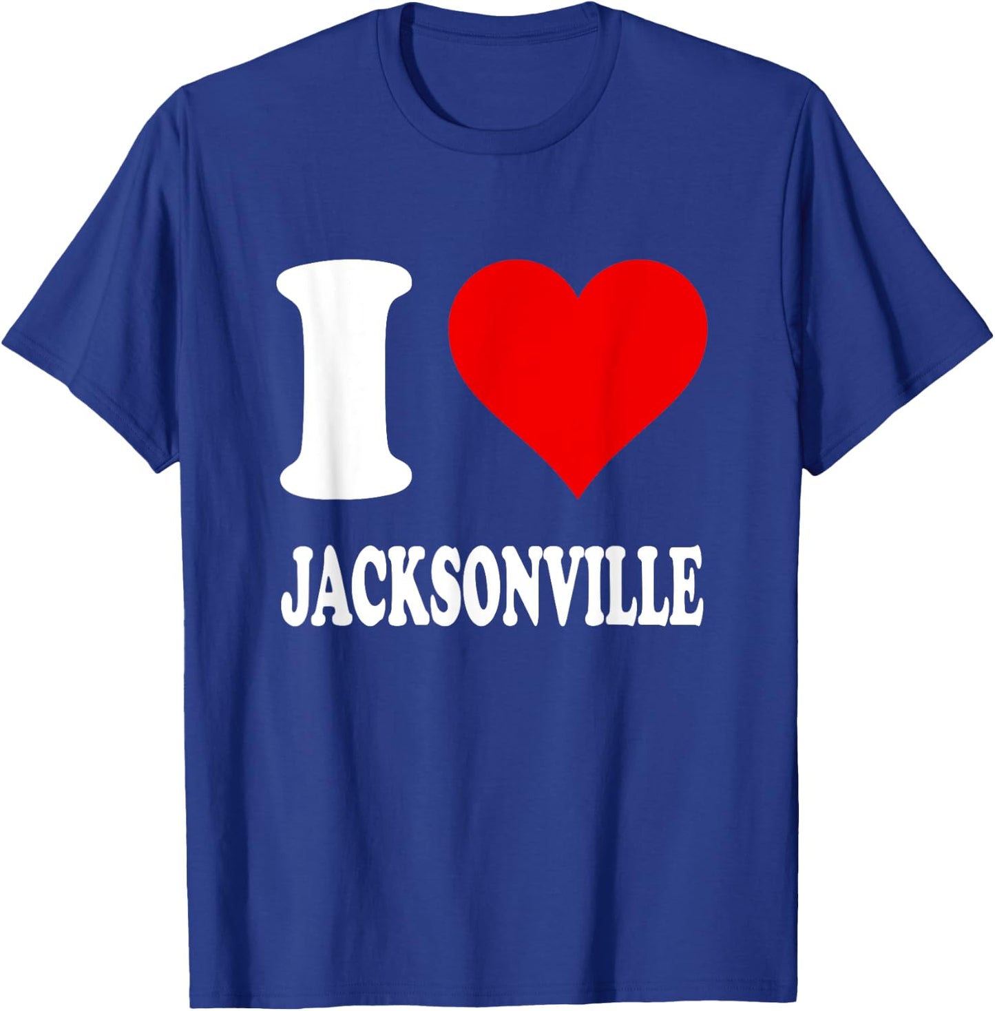 Red Heart I Love Jacksonville T-Shirt - T-Shirt | Royal