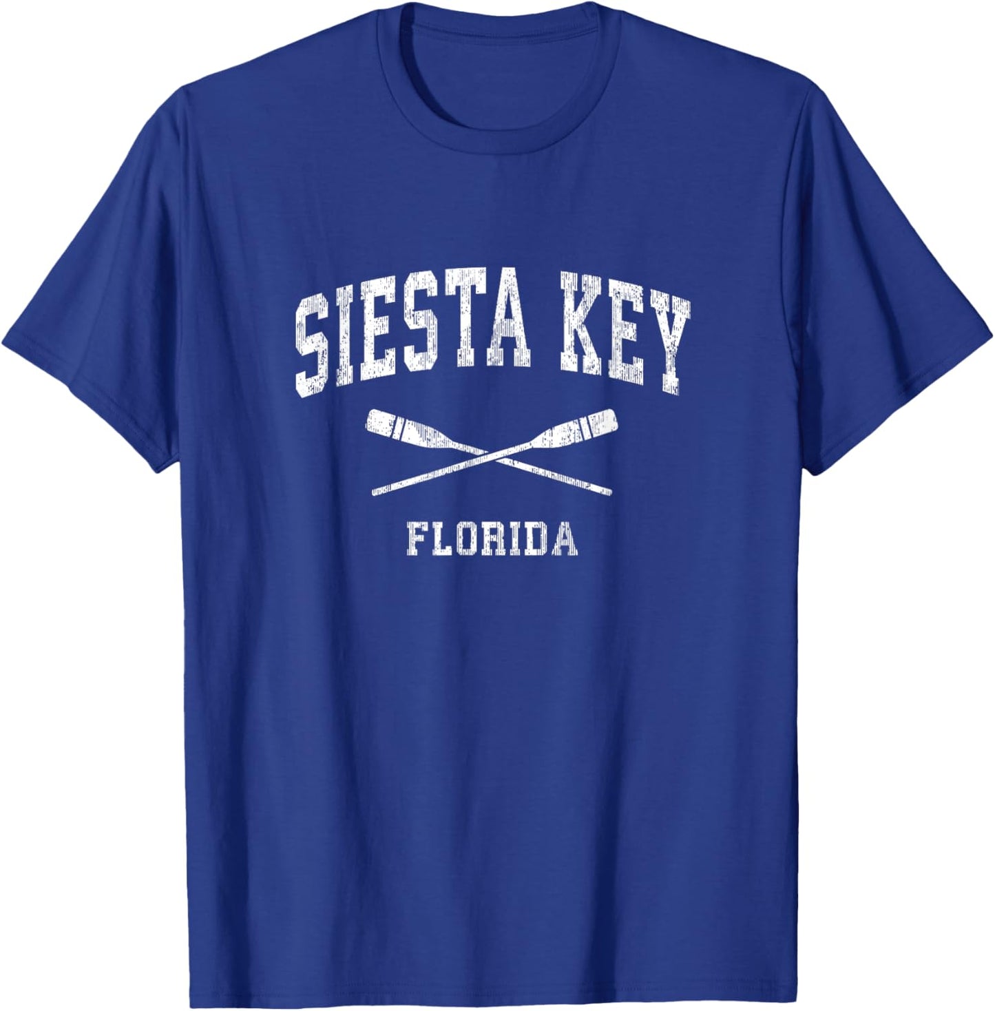 Siesta Key Florida Vintage Nautical Paddles Sports Oars T-Shirt - T-Shirt | Royal