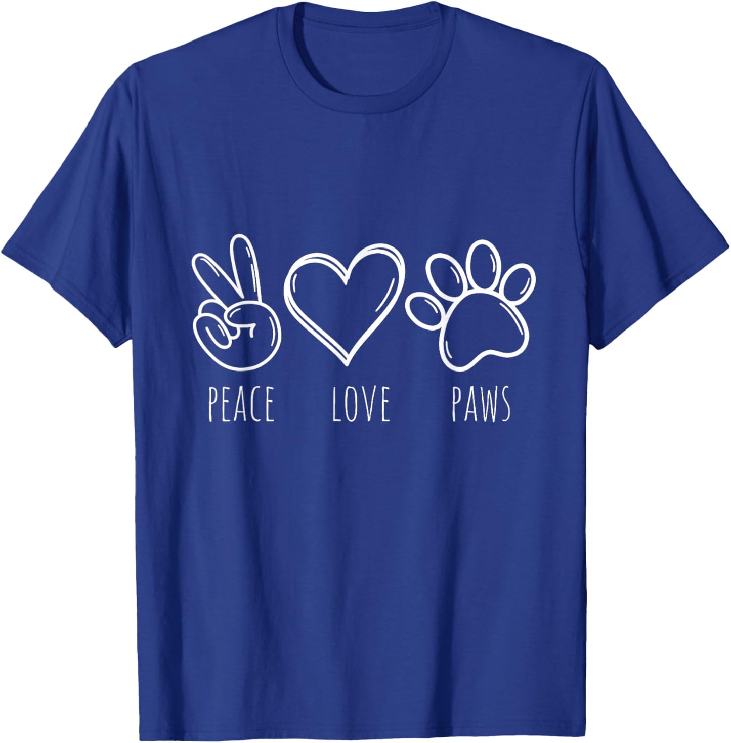 Peace Love Dogs Paws T-Shirt - T-Shirt | Royal