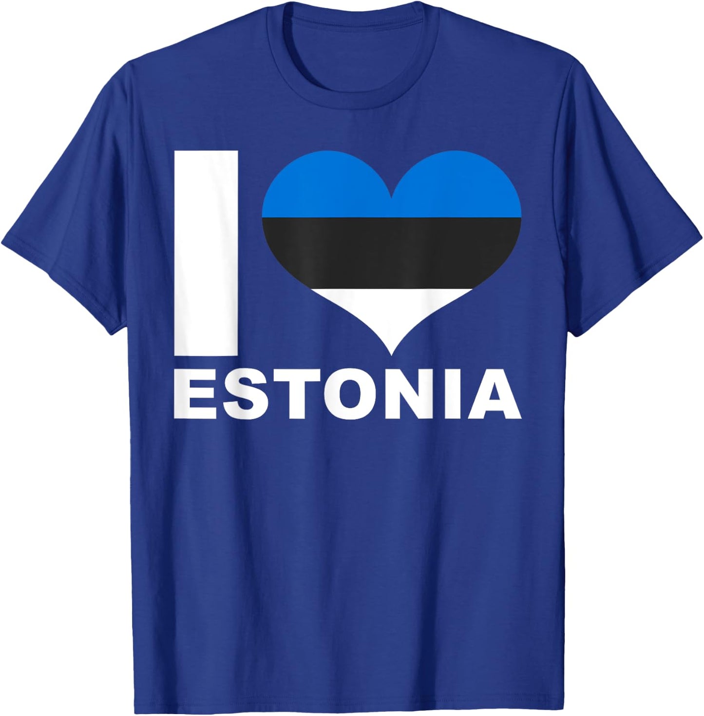 I Love Estonia - Heart Flag Estonia T-Shirt - T-Shirt | Royal