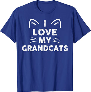 I Love My Grandcats Funny Cat Grandparent Animal Lovers T-Shirt - T-Shirt | Royal