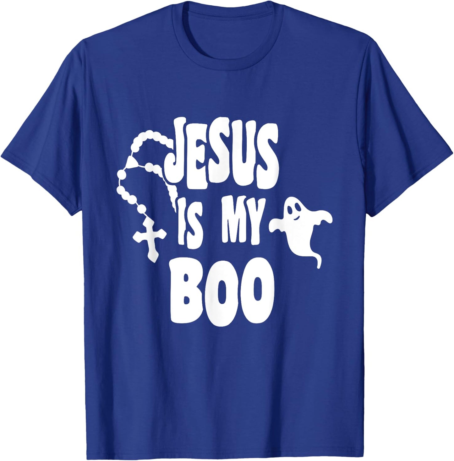 Jesus Is My Boo Ghost Christian Funny Halloween Retro Groovy T-Shirt - T-Shirt | Royal