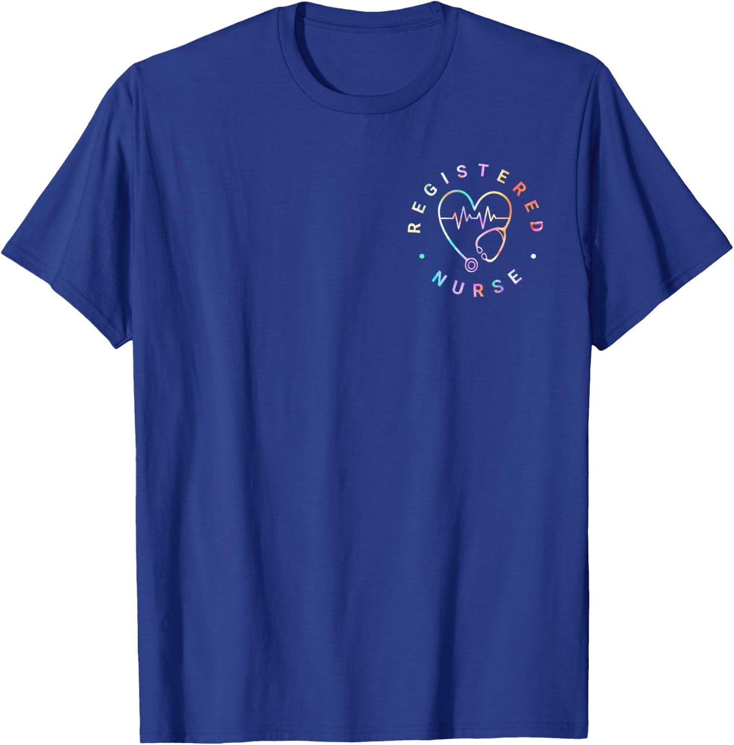 Registered Nurse Heart Beat Tie Dye RN Nursing T-Shirt - T-Shirt | Royal