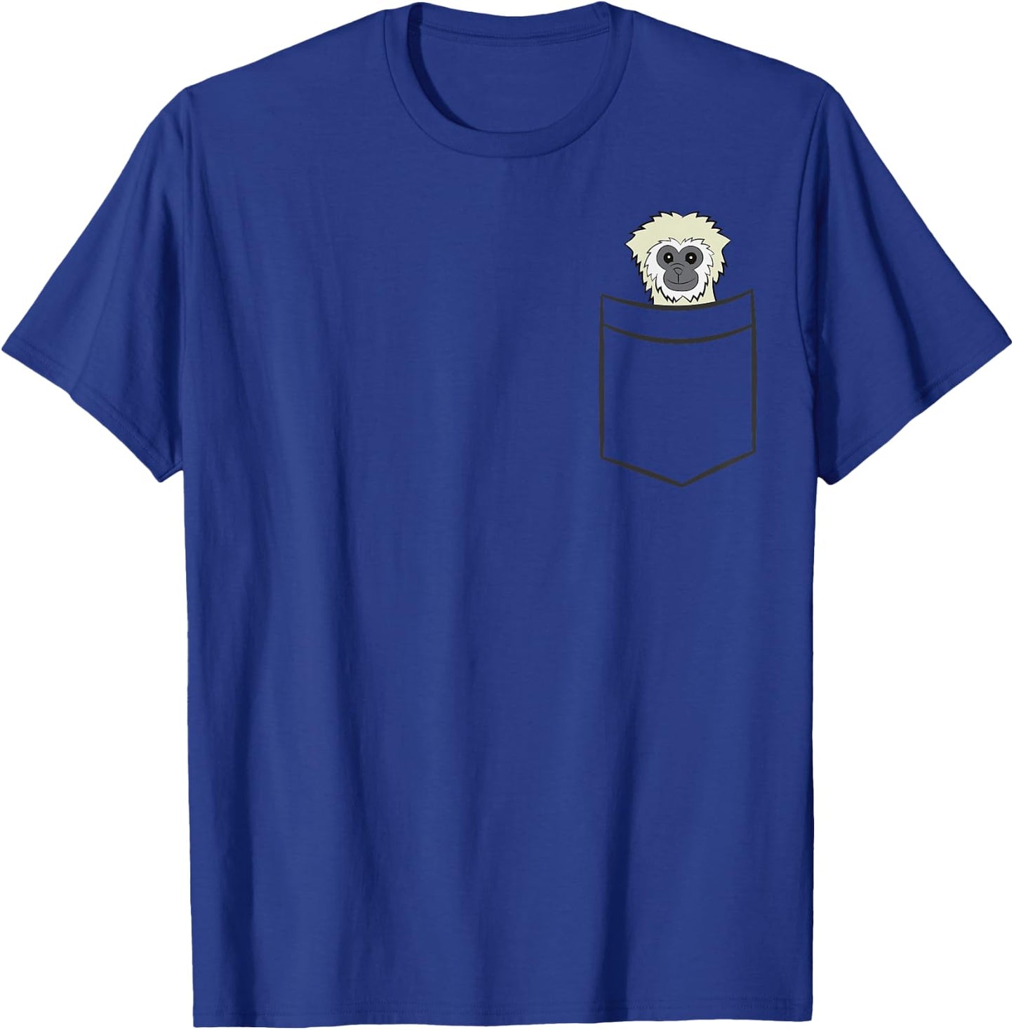 Gibbon Monkey In a Pocket Funny Pocket Gibbon T-Shirt - T-Shirt | Royal