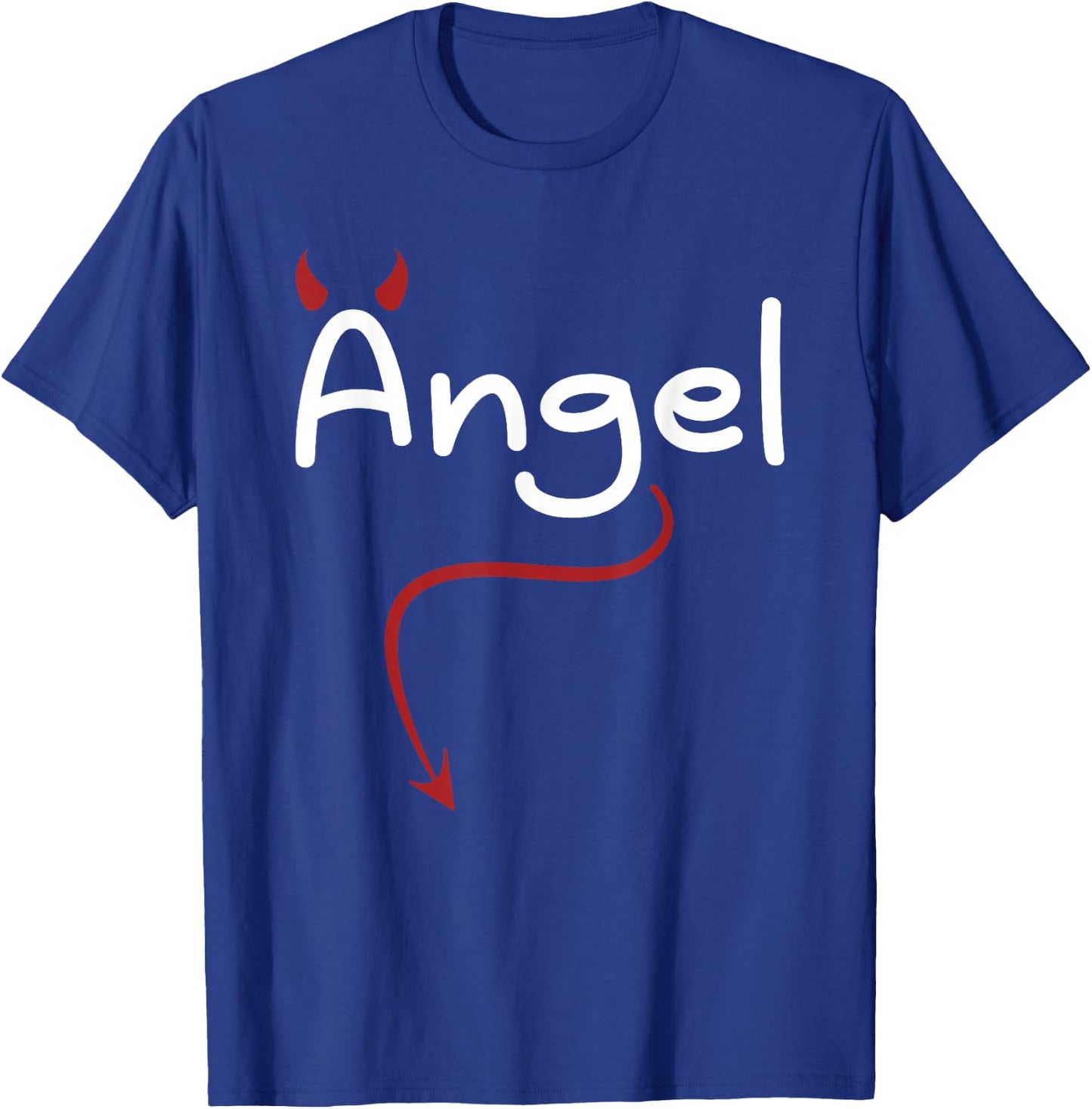 Carnival Costume Devil Angel Couple Love Funny Angel T-Shirt - T-Shirt | Royal