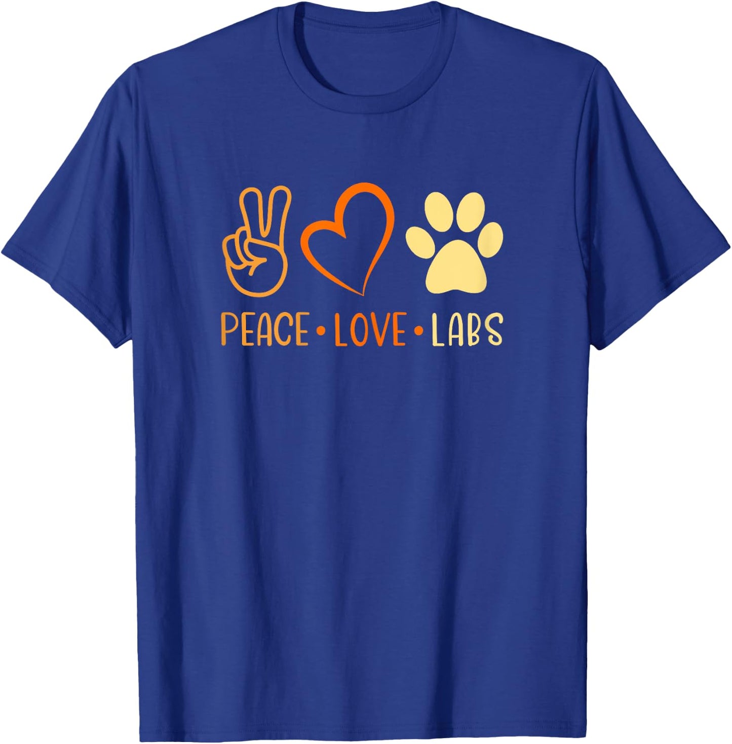 Peace Love Yellow Labs Labrador Lab Mom Fall Autumn T-Shirt - T-Shirt | Royal