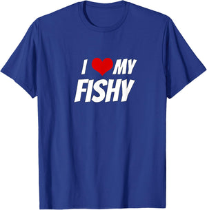 I Love My Fishy Heart T-Shirt - T-Shirt | Royal