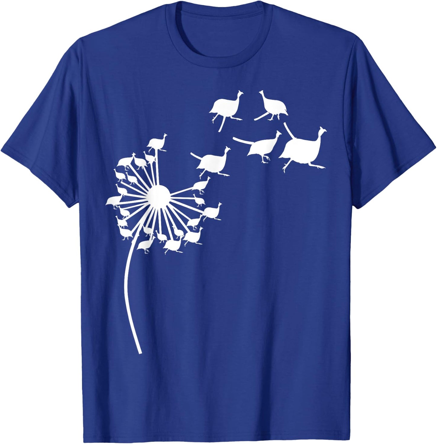 Dandelion Guinea fowl Flower, Floral Guinea fowl Tree T-Shirt - T-Shirt | Royal