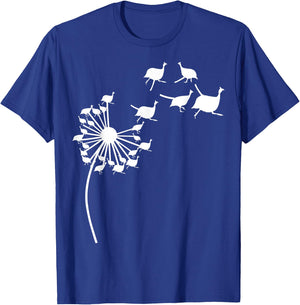 Dandelion Guinea fowl Flower, Floral Guinea fowl Tree T-Shirt - T-Shirt | Royal