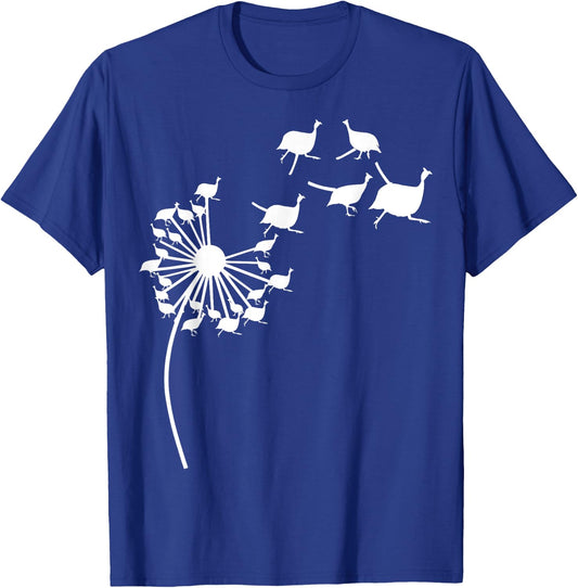 Dandelion Guinea fowl Flower, Floral Guinea fowl Tree T-Shirt - T-Shirt | Royal