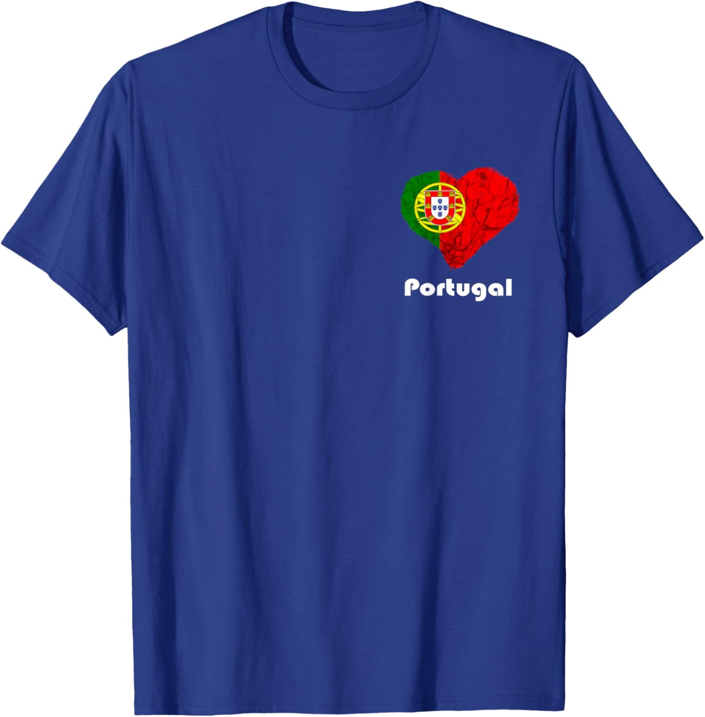 Cool Portugal Flag Portugese Portugal Heart Portuguese Flag - Black, Small, -Adults, Short Sleeve, Regular Fit, Cotton 60%, Polyester 40% T-Shirt - T-Shirt | Royal