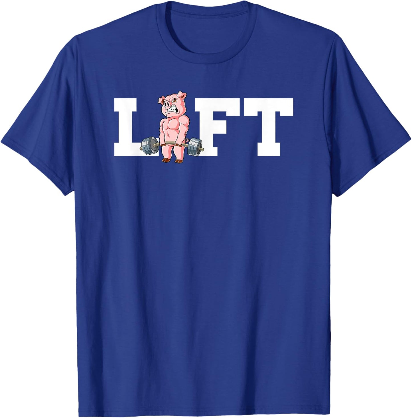 Pig Gym Weight Training Lift Deadlift T-Shirt - T-Shirt | Royal