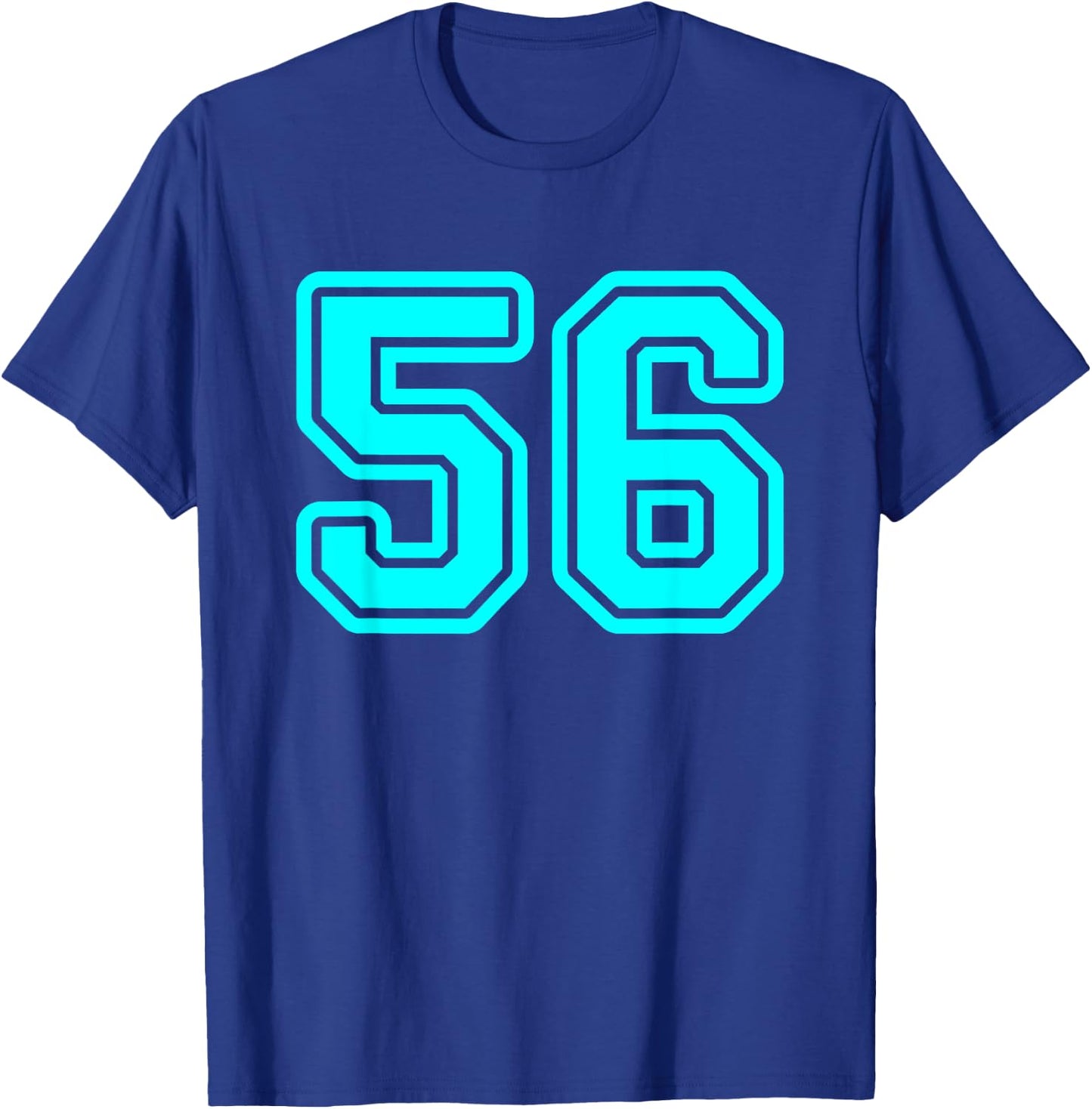 Number #56 Cyan Sport Number 56 T-Shirt - T-Shirt | Royal