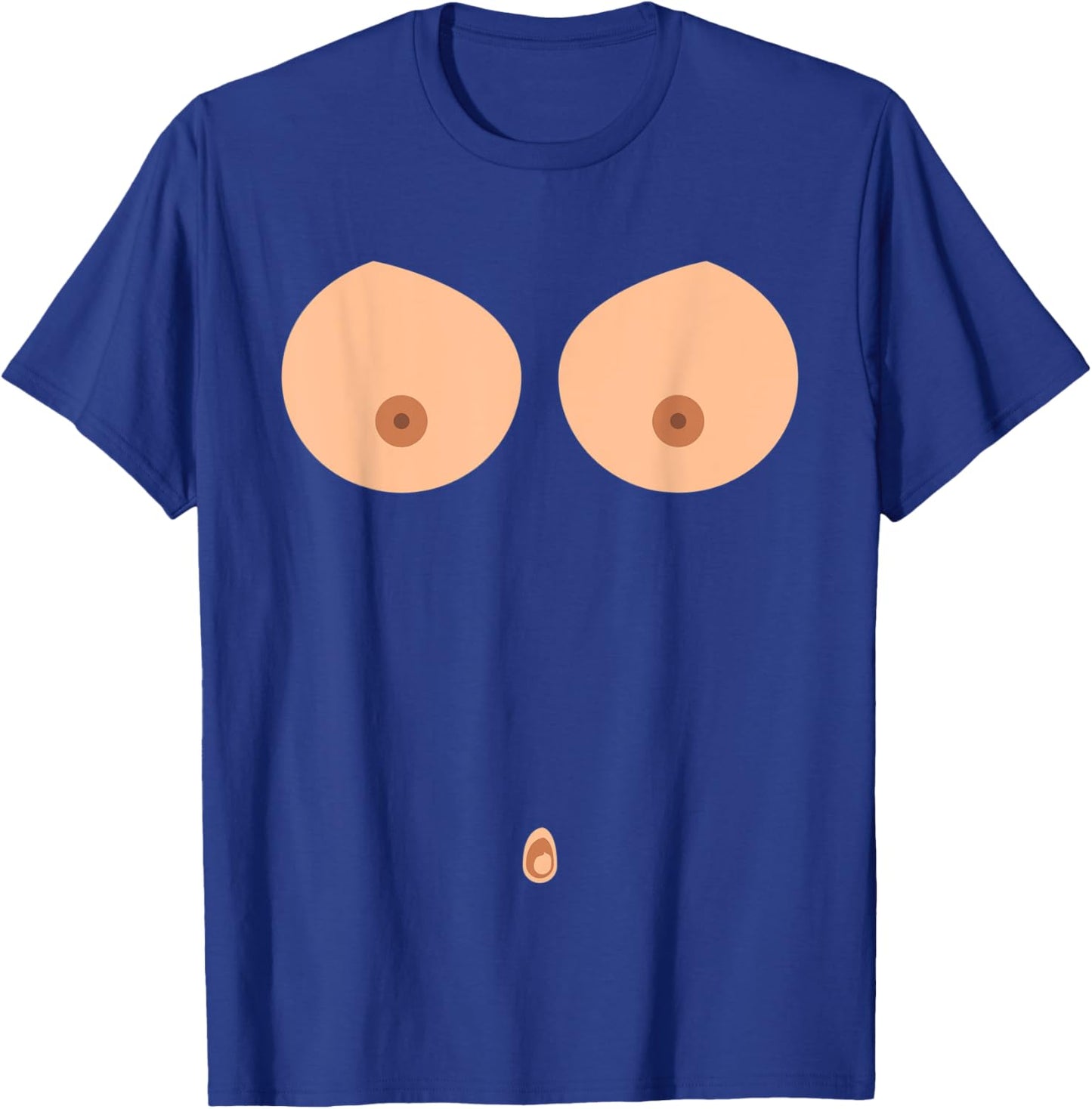 Breast Nipple Belly Button Titten Breasts Funny Costume T-Shirt - T-Shirt | Royal