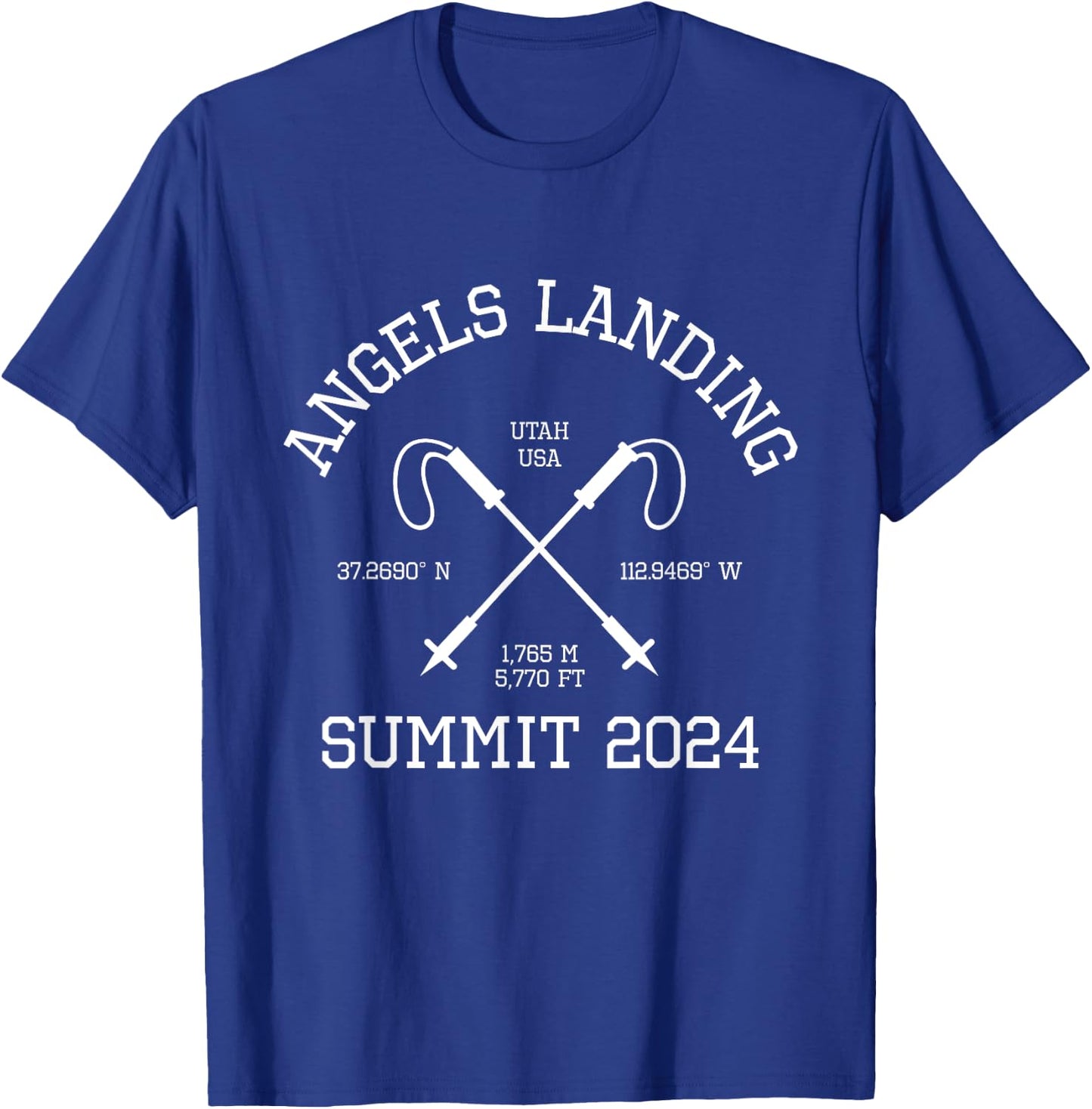 Climbed Angels Landing Summit 2024 Utah USA Hike Hiking T-Shirt - T-Shirt | Royal