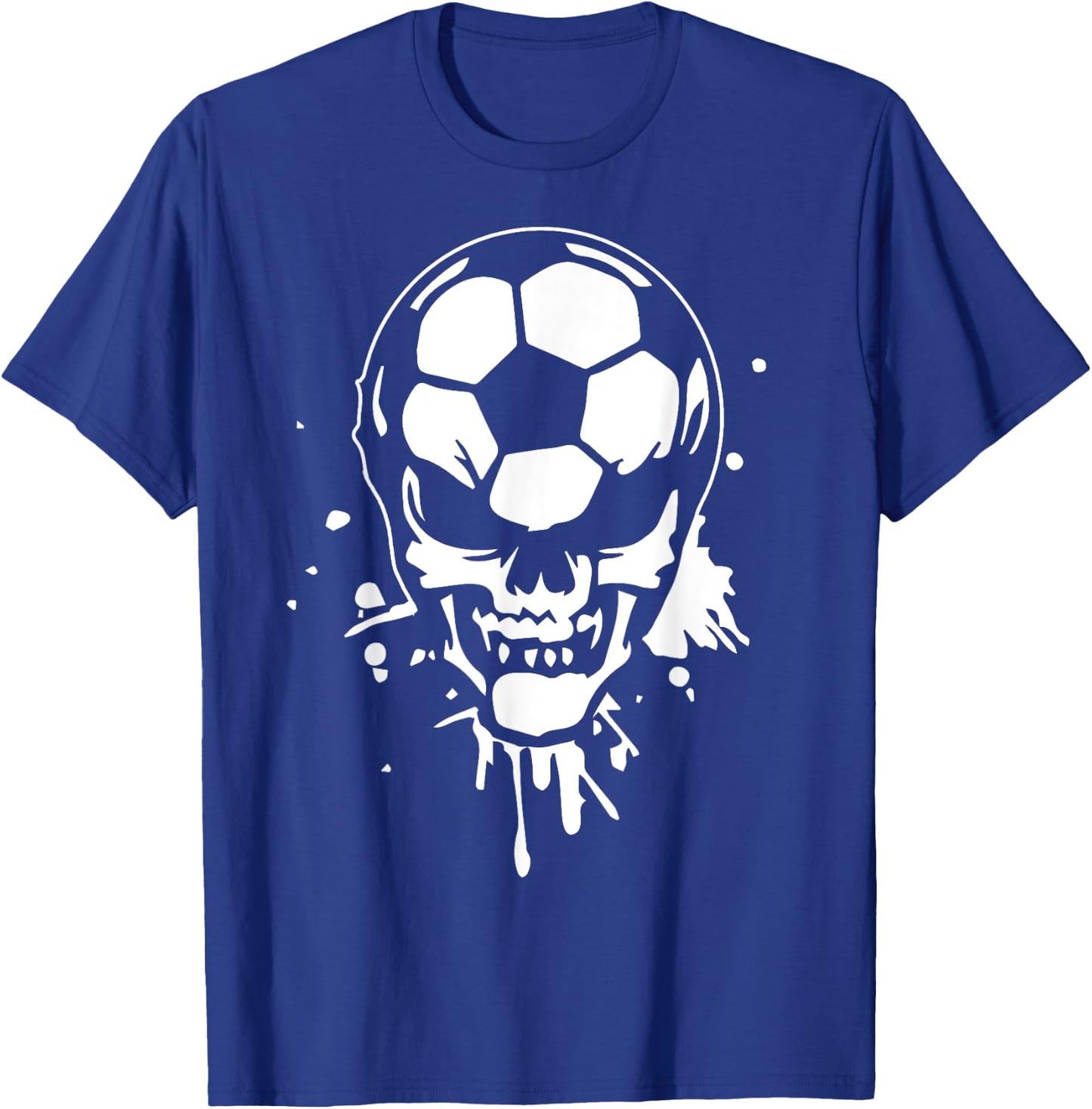 Soccer Skeleton Funny Player Halloween Skull Hallows' Day T-Shirt - T-Shirt | Royal