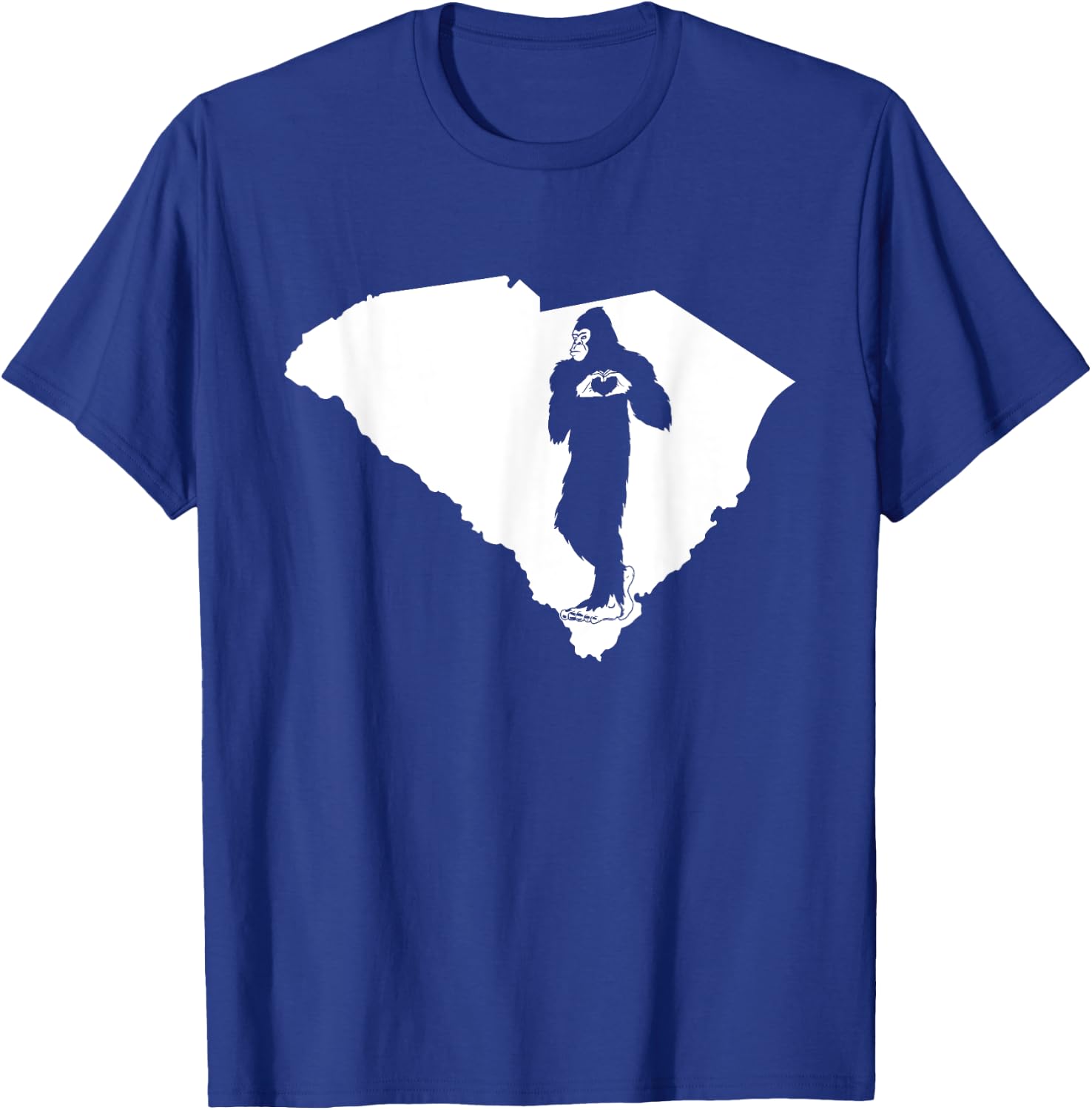 Bigfoot South Carolina State Pride Funny Sasquatch Love Map T-Shirt - T-Shirt | Royal