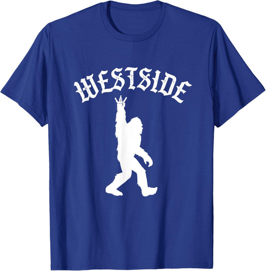 Funny Bigfoot Westside Hand Sign for California West Coast T-Shirt - T-Shirt | Royal