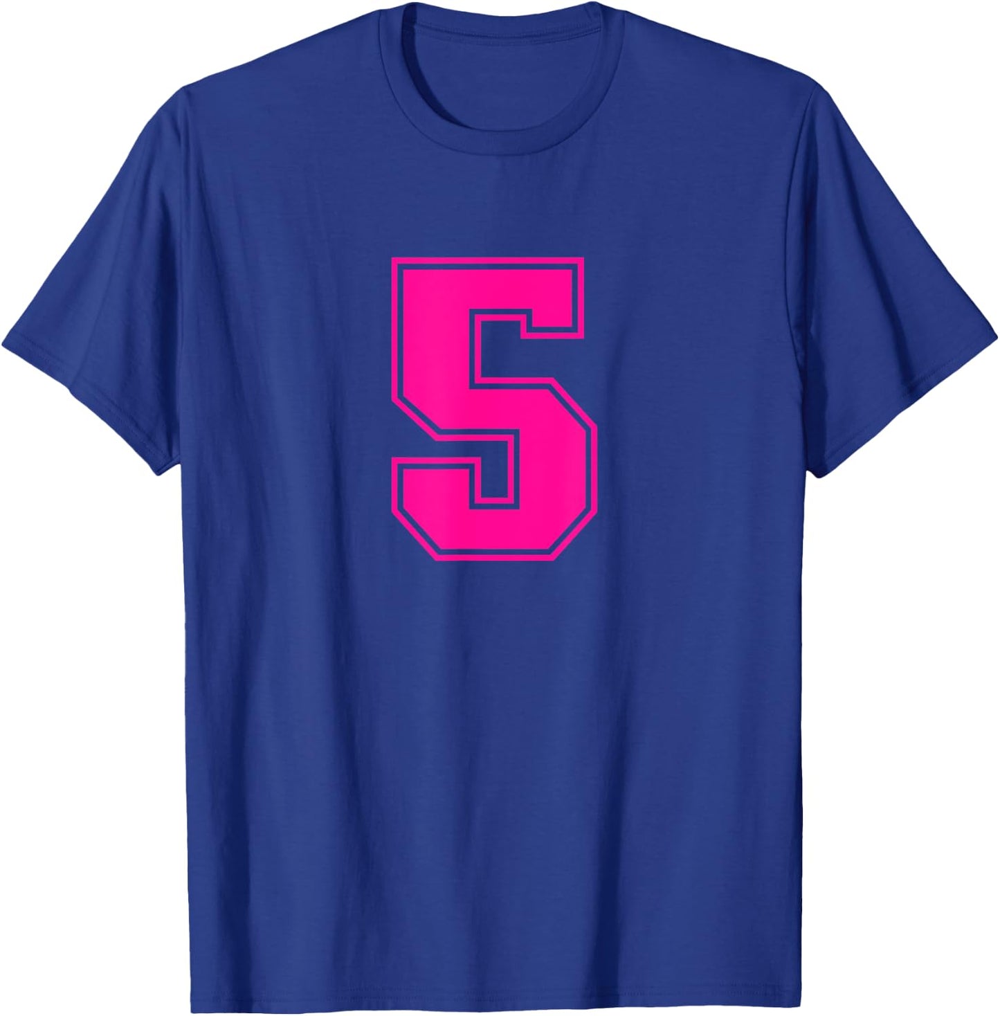 Number #5 Pink Sports Fan Jersey Number T-Shirt - T-Shirt | Royal