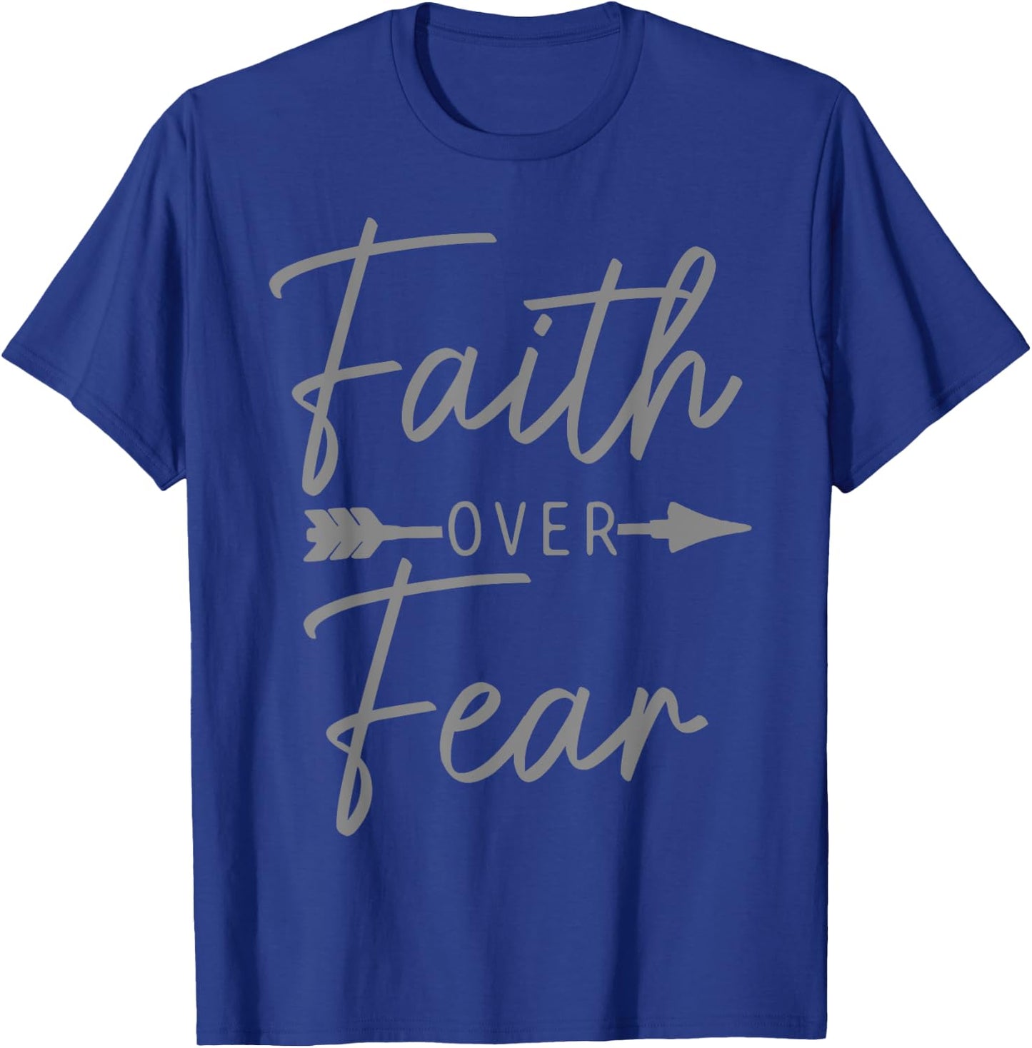 Faith Over Fear Christian Religious Bible Verse Men Women T-Shirt - T-Shirt | Royal