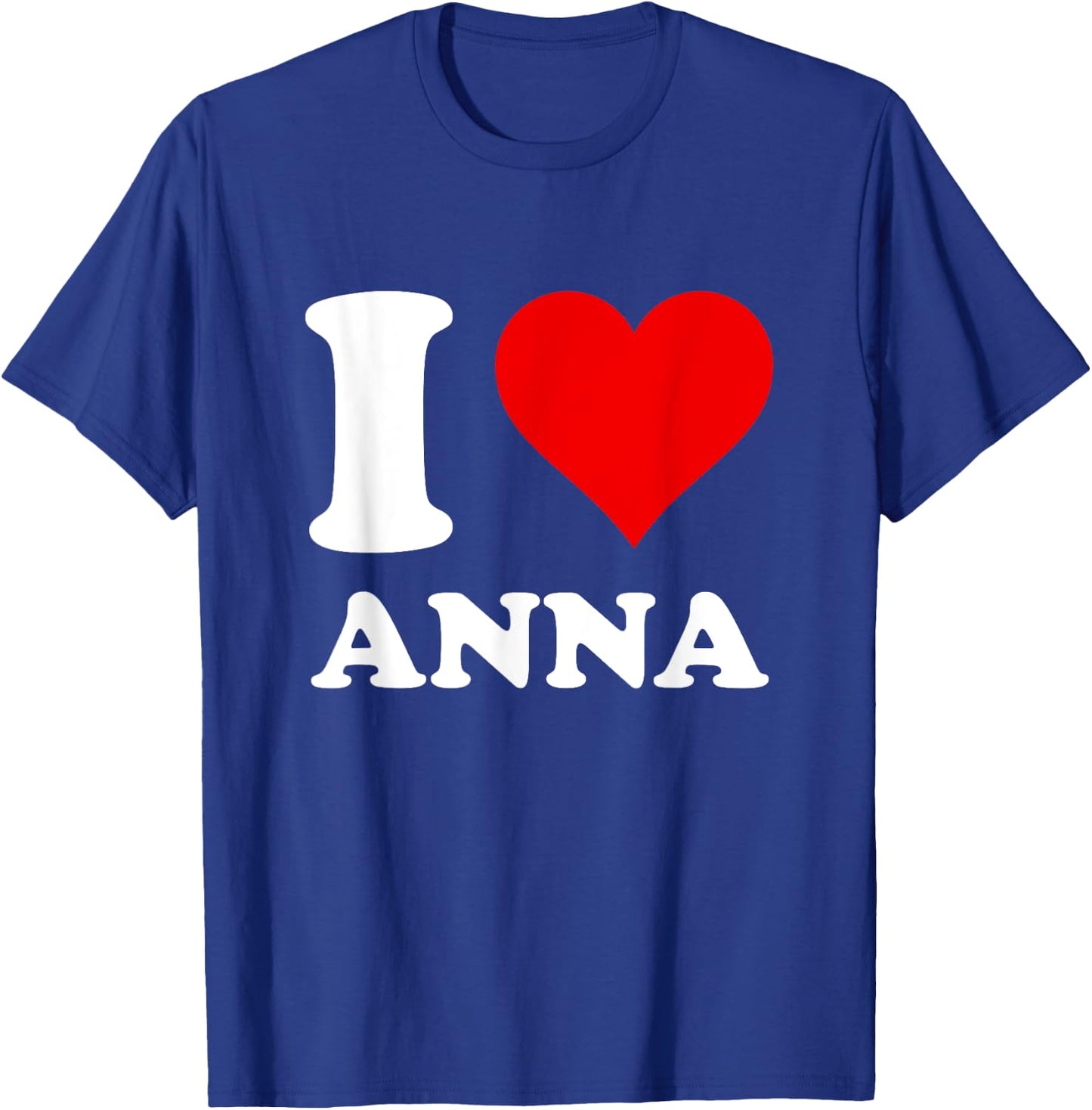 I Heart Anna Women's Love Theme Heart Pattern Vacation , Black, Small T-Shirt - T-Shirt | Royal