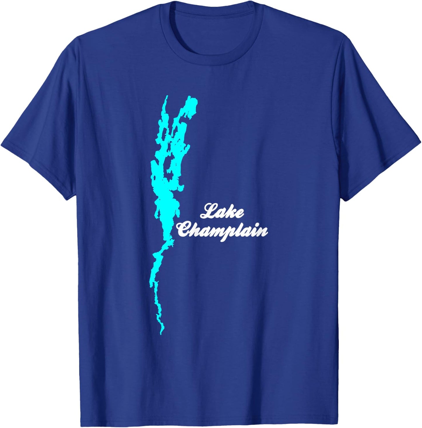 Minimalist Lake Champlain, New York and Vermont T-Shirt - T-Shirt | Royal