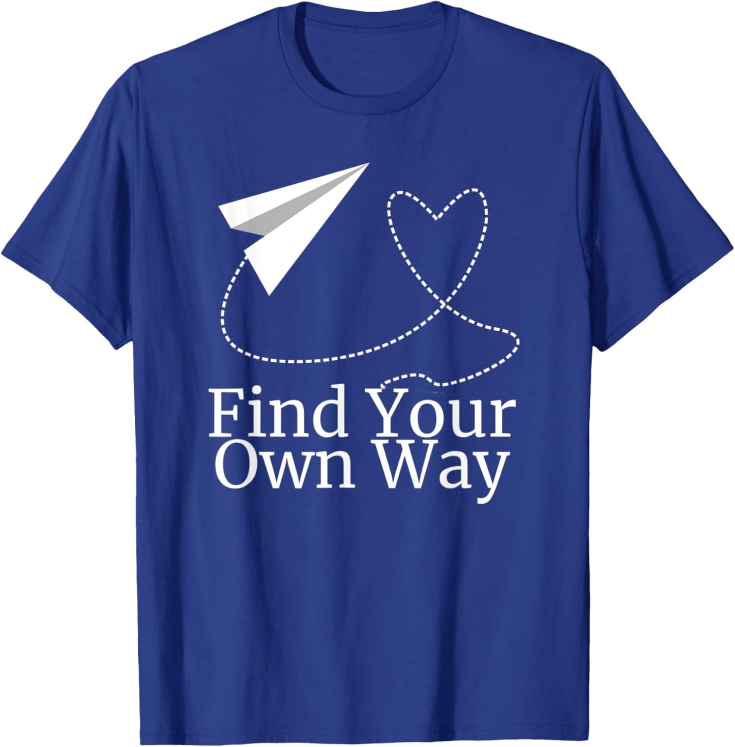 Find Your Own Way Airplane Heart Path T-Shirt - T-Shirt | Royal