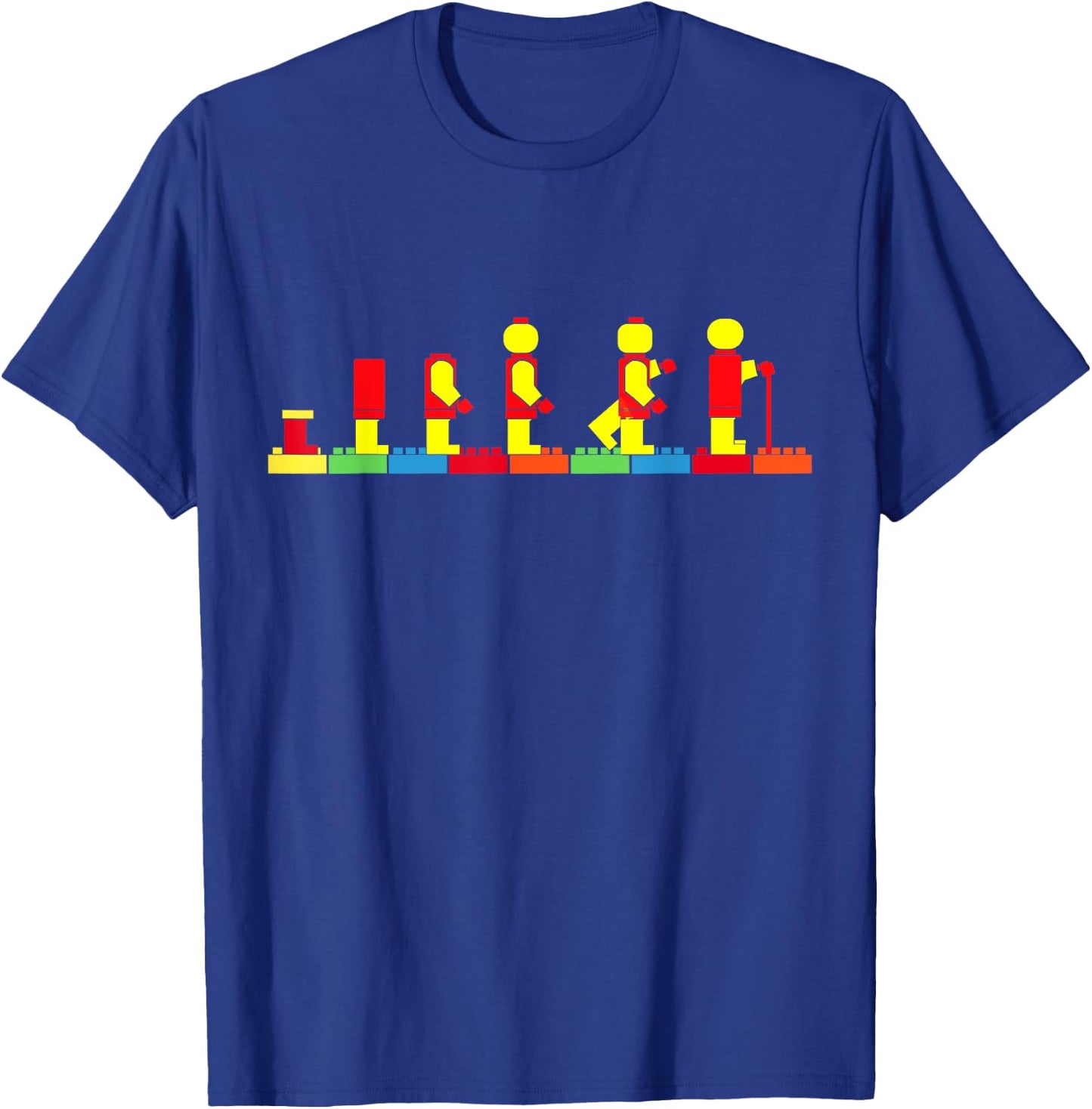 Bricks Evolution Master Builder Building Blocks T-Shirt - T-Shirt | Royal