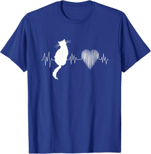 Funny Cat Shirts , Meowy Cute Cat Lover Heartbeat T-Shirt - T-Shirt | Royal